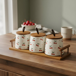 Porcelain Jar Set - 3 Pcs